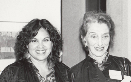 Artists Patricia Rodriguez and Marjorie Eaton in the exhibition Staying Visible, The Importance of Archives in 1981. 